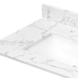 73"x 22" bathroom stone vanity top lightning white undermount ceramic sink and 3 faucet hole W1059P251890