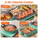 3-in-1 Electric Hot Pot with Grill & Fry Pan - 1600W Fast Even Heating, Independent Dual Temp 20063750