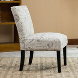 Botticelli English Letter Print Fabric Armless Contemporary Accent Chair T2574P164254