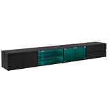 ON-TREND Modern APP Controlled LED TV Stand for TVs Up to 105'', Faux Marble Tabletop Media Console N721P171537B