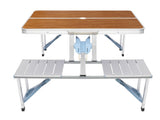 136*85.5*67cm 50kg Aluminum Alloy Table And Chair One Piece Camping One Piece Table And Chair Wood 33379826
