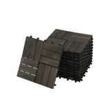 30 PCS Interlocking Deck Tiles Striped Pattern, 12" x 12" Square Light Gray Acacia Hardwood Outdoor 25506565