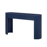 TREXM Entryway Table with Fluted Design, Modern Console Table with Storage, Oval Top and 2 Drawers N715P233435M