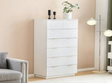 White P2 Particle Board and Density Board Wavy Pattern Drawer Front Six-Level Seven-Drawer Cabinet 57854360