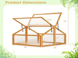 Fir Wood Garden Greenhouse with Dual Adjustable Roof Vents, Portable Cold Frame for Extending 99796614