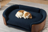Scandinavian style Elevated Dog Bed Pet Sofa With Solid Wood legs and Walnut Bent Wood Back, W794125959