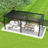 ZNTS 8640E Louver Pergola 10x19FT Aluminum Frame & Steel Louvers W2089P187625