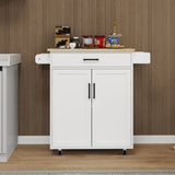 Kitchen island rolling trolley cart with 1 drawer 2 doors with storage racks Adjustable Shelves W282P163314