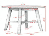 31.5 Inch Farmhouse Round Dining Table, Wood Kitchen Table for 2 to 4 People 05017996