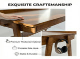 Solid Wood Writing Desk, Home Office Desk for Small Spaces, Mid Century Modern Desks with 2 Drawers 56061304