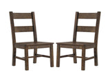 Set of 2 Wooden Dining Chairs in Rustic Golden Brown B016P223112