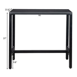 ZNTS 40in Iron With Adjustment Knob Patio Bar Table Black 72049429