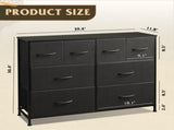 8 Drawers Fabric Cabinet Metal Frame Wide Wood Top Storage Tower TV Stand Clothes Organizer for 02412685