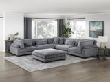 1pc Modern Living Room Furniture Modular Corner Seat Plush Gray Corduroy Fabric Upholstery Plywood B011P220980
