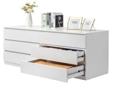 Handleless 6-Drawer Chest of Drawers Particleboard with Textured Melamine Finish Drawer Cabinet 46201347