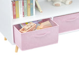 4 Cube Kids Bookcase & Toy Storage Organizer with 3 Fabric Drawers for Playroom Storage,Pink 14717049