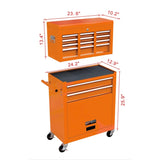 ZNTS High Capacity Rolling Tool Chest with Wheels and Drawers, 8-Drawer Tool Storage Cabinet--ORANGE W110259203