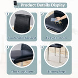 Two Black PU dining chairs,Silver Metal Legs.Simple and versatile, comfortable and accompanied. W1151P269021