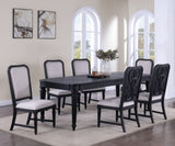 Beautiful Traditional 2pc Dark Brown Finish Gray Upholstered Fabric Seat Back Cushion Dining Chair B011P165074