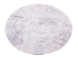 Luxurious Round Mable Topped Pedestal Side/End Table, Living Room Accent Table, White/Black B011P216672