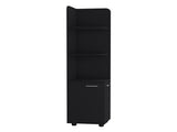 Malibu 62" Tall Double Door Corner Linen Cabinet with Four Shelves B070P210744