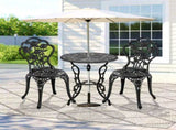 3 PCS Outdoor Set, All-Weather Cast Aluminum Rose Table and Chairs Set of 2, Patio 88927922