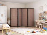 6 Ft Tall Wood Room Divider, 4-Panel Folding Freestanding Privacy Screen for Bedroom & Home Office 70160469