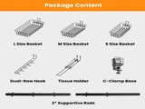 Upgraded BBQ Grill Caddy with Paper Towel Holder, Carbon Steel Griddle Storage Rack with Baskets & 43003459