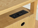 Wooden Nightstand with Open Cubby & 2 Storage Drawers, Freestanding Bedroom Side Cabinet for W487P543905