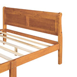 Full Size Wood Platform Bed with Headboard and Wooden Slat Support WF289141AAL