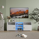 TV Stand for 32-60 inch TV, Modern Television Table Center Media Console with Drawer and Led Lights, W2301P143103