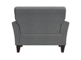 Dorset Arm Accent Chair in Smoky Gray Velour with Dark Brown Solid Wood Legs B127P495071