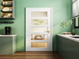 24" X 80"5-Lite Preassembled Frosted Glass French Door, for Closet Pantry Bedroom Livingroom Study W5277P573323