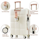 Luggage Set of 3, Airline Certified Carry-on Luggage with Cup Holder, ABS Hard Shell Luggage with N726P296016R