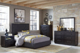 Modern Bedroom Furniture 1pc Nightstand of 2x Drawers LED Light Storage Cubby USB Ports Power B011P201586