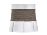 Outdoor Light Gray & Brown Retro Woven Rope & Fan-Base MGO Side Table End Table for Home, Office, N765P382573W