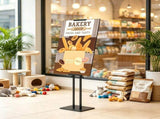 Heavy Duty Double-Sided Poster Stand, Adjustable Floor Sign Holder up to 75
