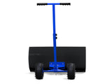 29 x 18in Adjustable T-Handle Snow Plow with Inflatable Wheels, Heavy Duty Human-Powered Manual Snow 89149481