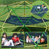 13ft Geometric Dome Climber Play Center, Kids Climbing Dome Tower with Hammock, Rust & UV Resistant MS306993AAL
