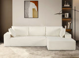 CozyForm Convertible Sectional Sofa in Soft Corduroy, Modern Comfy Couch with Full Foam Cushioning, B2735P359716