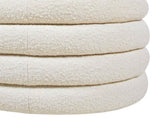 Fuji 49" Upholstered Oval Storage Bench, Ivory White Boucle B2719P238464