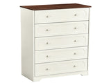 5-Drawer Cabinet with Solid Wood Veneer and Paint P2 MDF P2 Particleboard Storage Cabinet 43508099