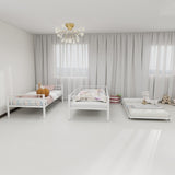 Heavy-duty Sturdy Meta Twin over Twin Bunk Bed/l/ Noise Reduced/ Safety Guardrail/No Box Spring W1935P300342