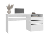 Kenai 3 Drawers Computer Desk, One Shelf, White B097P474290