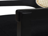 Americana Mid-Century Modern 26" Cane Back Counter Stool, Jet Black Woven B2719P238382