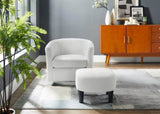 Swivel Accent Chair 360&deg Comfy Recliner Corduroy Arm Chair Single Sofa with Ottoman for Living Room W2582P179929