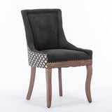 A&A Furniture, Ultra Side Dining Chair, Thickened fabric chairs with neutrally toned solid wood W1143P154100