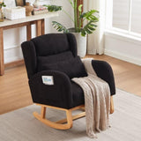 27.2"W Modern Accent High Backrest Living Room Lounge Arm Rocking Chair, Two Side Pocket W834P178246