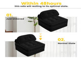 Convertible Corduroy Lounge Chair with Tufted Design, Full Foam Support, Fold-Out Sleeper & 46720776