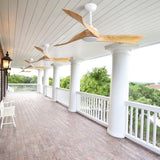 52 Inch Modern Ceiling Fan Without Light 6 Speed Remote 3 Solid Wood Blade Reversible DC Motor For W934P153094